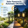 12 Pack Solar Pathway Lights, Warm White Rustic Garden Lights, Black