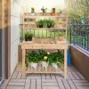 43.5-In. Fir Wood Garden Potting Bench with Potting Sink & Display Shelves