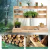 43.5-In. Fir Wood Garden Potting Bench with Potting Sink & Display Shelves