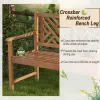 47.5-In. Acacia Wood 2-Person Garden Bench with Decorative Backrest, Brown