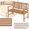 47.5-In. Acacia Wood 2-Person Garden Bench with Decorative Backrest, Brown
