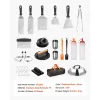 28-Pc. Stainless Steel Griddle & BBQ Tool Set with Presses, Basting Cover & Bag