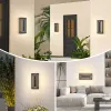 2-Pack 15.7-In. 3-Tier LED Outdoor Wall Sconces with Warm White Light, Black