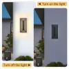 2-Pack 15.7-In. 3-Tier LED Outdoor Wall Sconces with Warm White Light, Black
