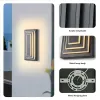 2-Pack 15.7-In. 3-Tier LED Outdoor Wall Sconces with Warm White Light, Black