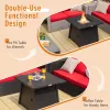 30-In. Square Propane Fire Table, 50,000 BTU Steel Fire Pit with Cover