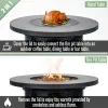 30-In. Propane Fire Pit Table, 50,000 BTU Round Steel Patio Fire Pit, Black