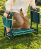 Heavy-Duty Folding Garden Kneeler & Seat Set with 6-In. Wide Pad and 2 Tool Bags, Green
