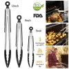 3-Pc. Silicone Kitchen Tongs Set, 7-In., 9-In. & 12-In., Black