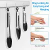 3-Pc. Silicone Kitchen Tongs Set, 7-In., 9-In. & 12-In., Black