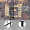 4-Ft. Outdoor Steel Firewood Rack, 880-Lb. Heavy-Duty Log Holder, Black