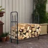 4-Ft. Outdoor Steel Firewood Rack, 880-Lb. Heavy-Duty Log Holder, Black