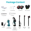 4-in-1 Cordless Extendable Pole Saw, Chain Saw, Pruning Shears & Pole Shear Kit for Tree & Branch Trimming