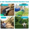 4-in-1 Cordless Extendable Pole Saw, Chain Saw, Pruning Shears & Pole Shear Kit for Tree & Branch Trimming
