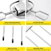 4-Pc. 14-In. Stainless Steel 3-Prong Kabob Skewer Set with Push Bar Sliders and Accessories