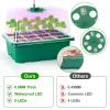 5-Pack 60-Cell Seed Starter Kit with Full-Spectrum Grow Lights & Humidity Domes