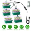 5-Pack 60-Cell Seed Starter Kit with Full-Spectrum Grow Lights & Humidity Domes
