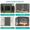 50 x 84 In. Indoor/Outdoor Privacy Grommet Curtain, 1 Panel, Dark Gray