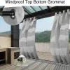 50 x 96 In. Indoor/Outdoor Privacy Grommet Curtain, 1 Panel, Light Gray