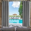 50 x 96 In. Indoor/Outdoor Privacy Grommet Curtain, 1 Panel, Light Gray