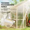 6.6 x 8 Ft. Wooden Polycarbonate Walk-In Greenhouse with Roof Vent