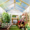 6.6 x 8 Ft. Wooden Polycarbonate Walk-In Greenhouse with Roof Vent