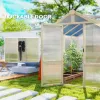 6.6 x 8 Ft. Wooden Polycarbonate Walk-In Greenhouse with Roof Vent