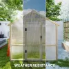 6.6 x 8 Ft. Wooden Polycarbonate Walk-In Greenhouse with Roof Vent