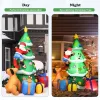 7ft Lighted Inflatable Christmas Tree with Santa, Puppy & Gift Boxes