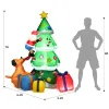 7ft Lighted Inflatable Christmas Tree with Santa, Puppy & Gift Boxes