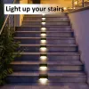 8-Pack Solar Deck & Step Lights with 3000K Warm White LEDs, Black
