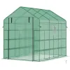 8 x 6 x 7 Ft. Portable Walk-In Greenhouse with 18 Shelves & Trellis