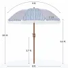 9-Ft. Striped Patio Umbrella with Crank, Tilt & Tassel Trim, Blue/White