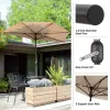 9-Ft. Half Patio Umbrella with Crank & Steel Frame, Beige