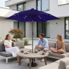 9-Ft. Solar LED Tilt Patio Umbrella with Crank, 6-Rib, Navy Blue