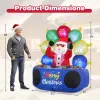 6ft Inflatable DJ Santa, Rotating Music Light, Flashing RGB LED Christmas Decoration