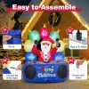 6ft Inflatable DJ Santa, Rotating Music Light, Flashing RGB LED Christmas Decoration