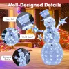 5ft Pre-Lit Christmas Snowman with Stars, 140 Cold White LED Lights