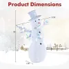 5ft Pre-Lit Christmas Snowman with Stars, 140 Cold White LED Lights