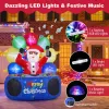6ft Inflatable DJ Santa, Rotating Music Light, Flashing RGB LED Christmas Decoration