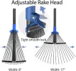 Adjustable Metal Leaf Rake with 8–17-In. Expandable Head & 30–55-In. Handle