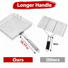 Extra-Large Stainless Steel Grill Basket with 13.77-In. Detachable Handle