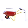 Children's Metal Wheelbarrow, 2-Wheel Design, 33-Lb. Capacity, Red & Yellow