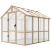 6.6 x 8 Ft. Wooden Polycarbonate Walk-In Greenhouse with Roof Vent