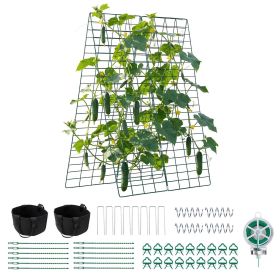 4-Pack, 46.06 x 33.86 in. A-Frame Garden Trellises, Metal Plant Supports, Green