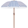 9-Ft. Striped Patio Umbrella with Crank, Tilt & Tassel Trim, Blue/White