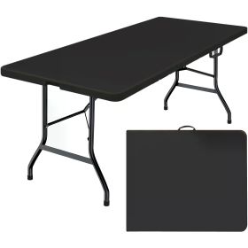 6FT Folding Table, Portable Plastic Party & Picnic Table, Black