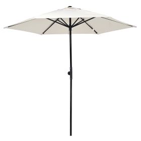 7.5-Ft. 6-Rib Tilt Patio Umbrella with Steel Frame, Ivory