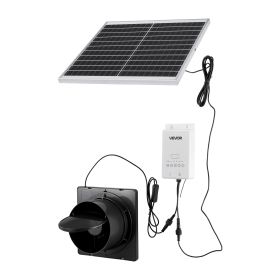 Solar Powered Greenhouse Exhaust Fan with 20W Panel, Battery Storage & 220 CFM Airflow