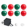 Bocce Ball Set, 107 mm, 8 Resin Balls with Pallino, Carrying Bag & Measuring Rope